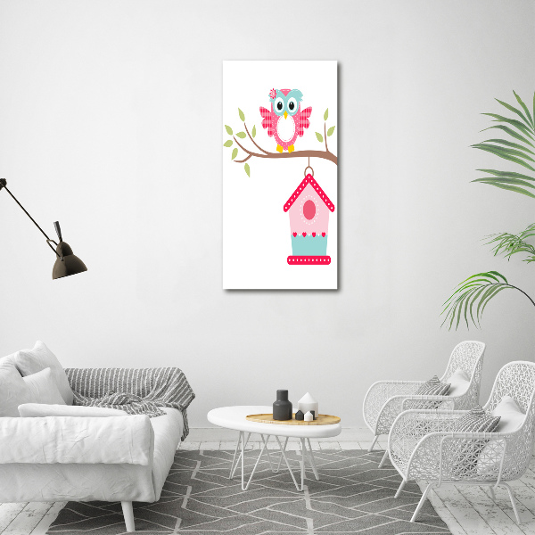 Staand foto op plexiglas Uil op een tak