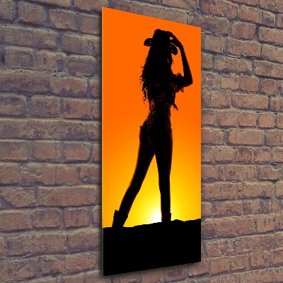 Staand foto op plexiglas Silhouet van een cowgirl
