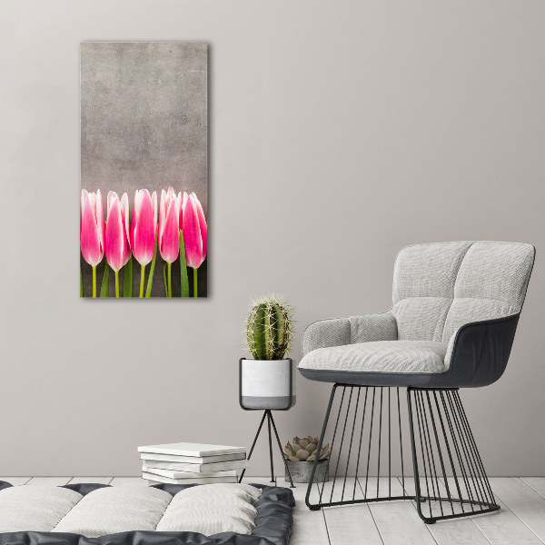 Staand foto plexiglas Roze tulpen