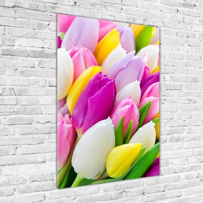 Staand foto in plexiglas Kleurrijke tulpen