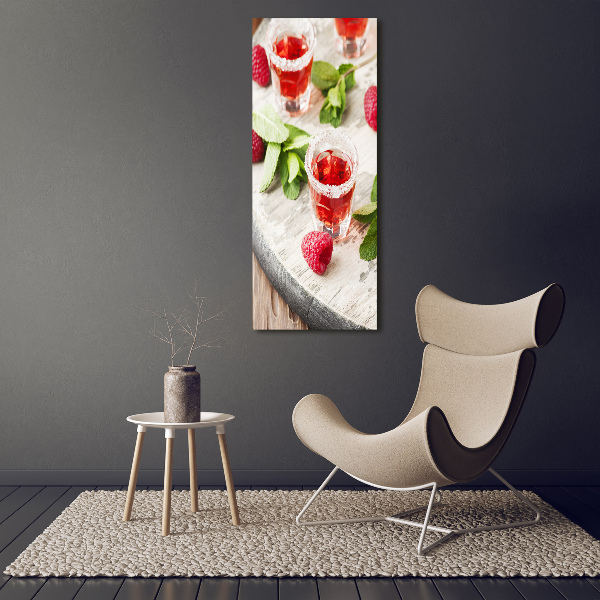 Staand foto in plexiglas Frambozen en drankjes