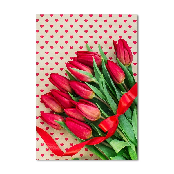 Staand plexiglas foto Rode tulpen