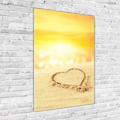 Staand foto op plexiglas Hart op het strand