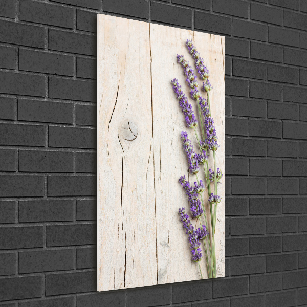 Staand foto op plexiglas Lavendel op hout