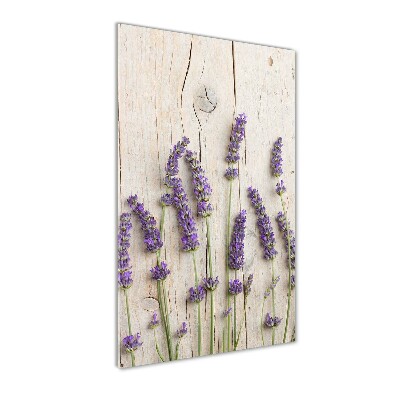 Staand foto op plexiglas Lavendel op hout