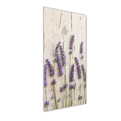 Staand foto op plexiglas Lavendel op hout