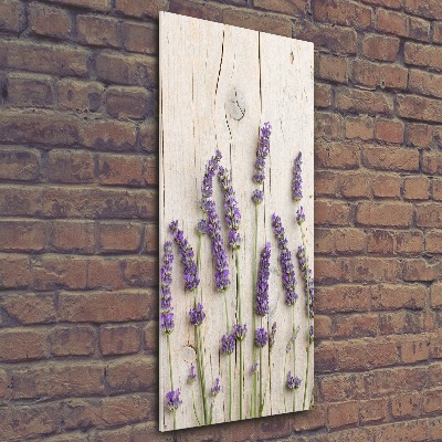 Staand foto op plexiglas Lavendel op hout