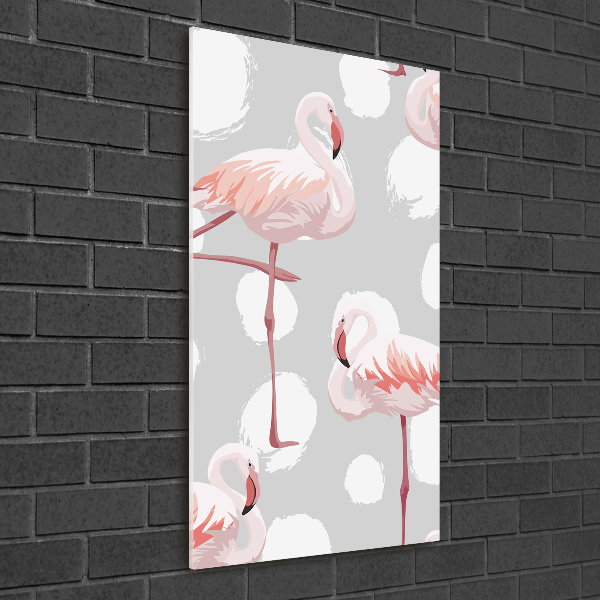 Staand foto op plexiglas Flamingo's en stippen
