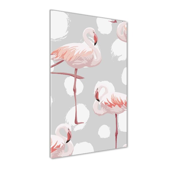 Staand foto op plexiglas Flamingo's en stippen