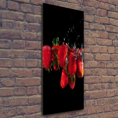 Staand foto in plexiglas Aardbeien in water
