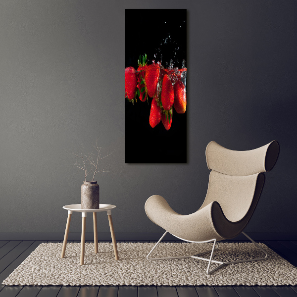 Staand foto in plexiglas Aardbeien in water
