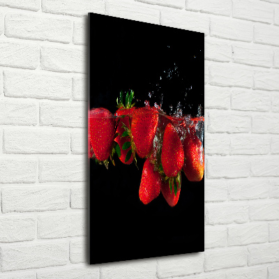 Staand foto in plexiglas Aardbeien in water