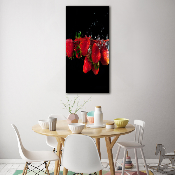 Staand foto in plexiglas Aardbeien in water