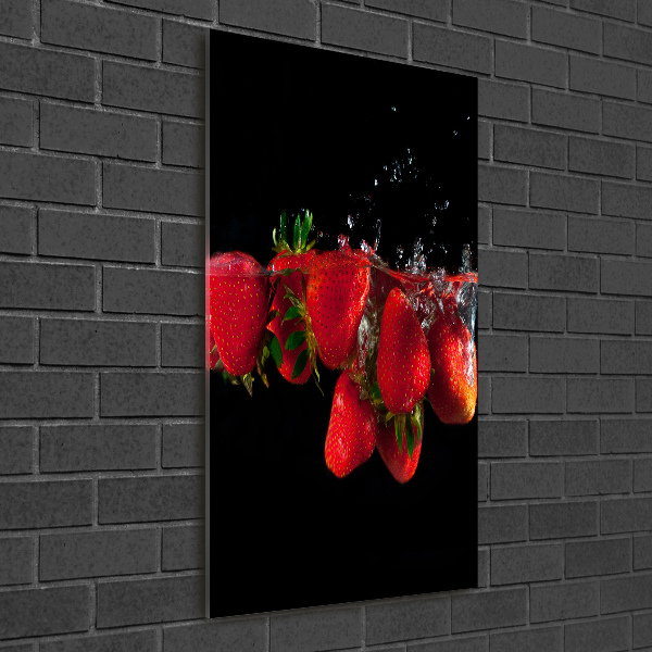 Staand foto in plexiglas Aardbeien in water