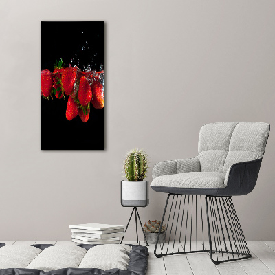 Staand foto in plexiglas Aardbeien in water