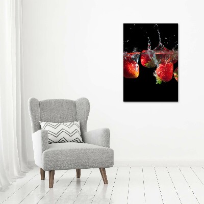 Staand foto in plexiglas Aardbeien in water