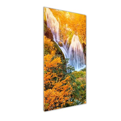 Staand plexiglas foto Waterval in de herfst