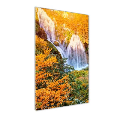 Staand plexiglas foto Waterval in de herfst