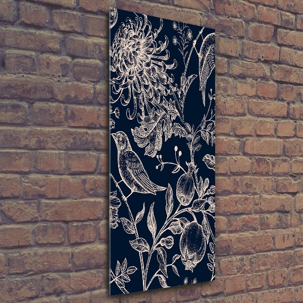 Staand foto op plexiglas Bloemen en vogels