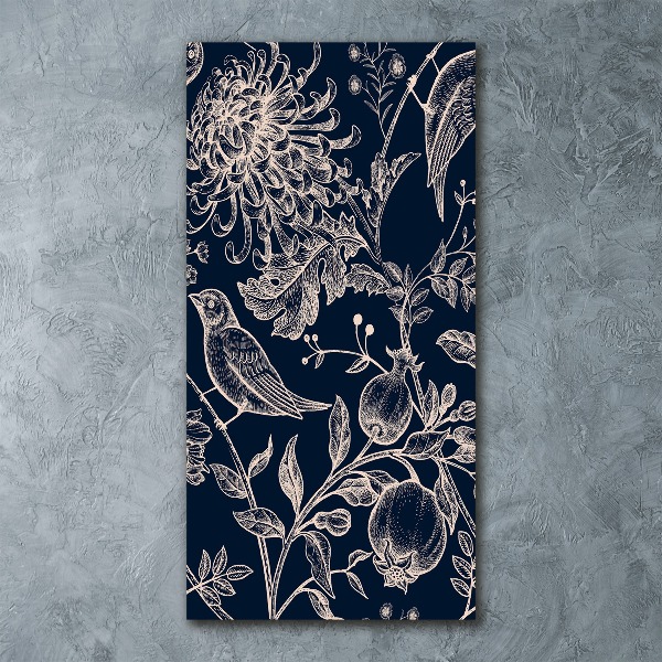 Staand foto op plexiglas Bloemen en vogels