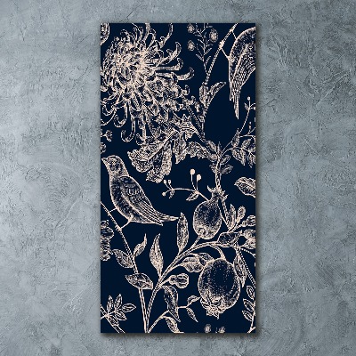 Staand foto op plexiglas Bloemen en vogels