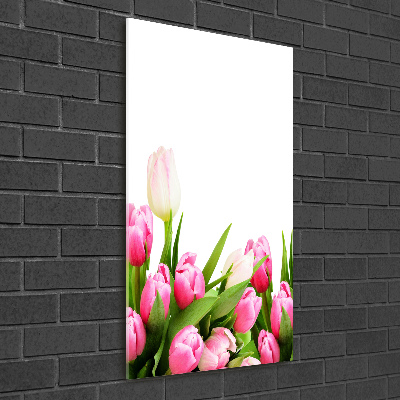Staand plexiglas foto Roze tulpen