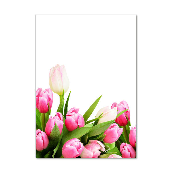 Staand plexiglas foto Roze tulpen