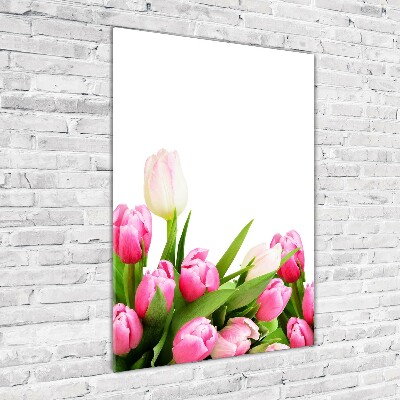 Staand plexiglas foto Roze tulpen