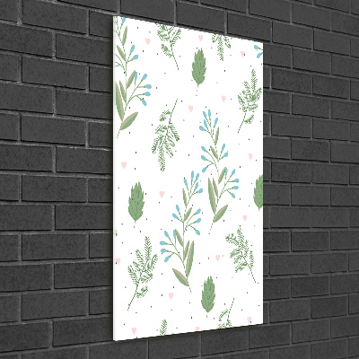 Staand foto op plexiglas Bladeren en harten