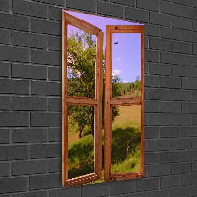 Staand foto plexiglas Het landschap buiten het raam.