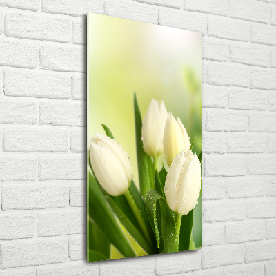 Staand foto plexiglas Witte tulpen