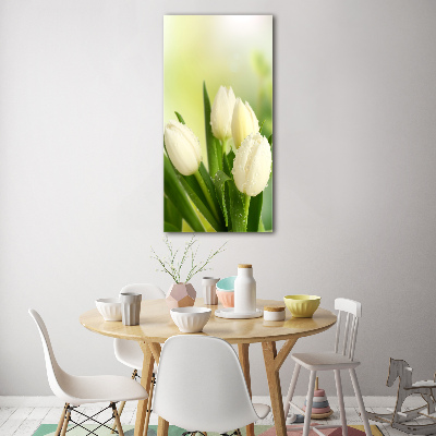 Staand foto plexiglas Witte tulpen