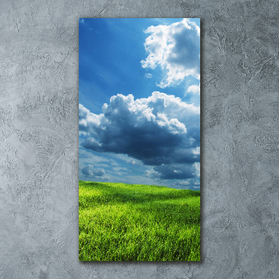 Staand foto op plexiglas Wolken boven het veld