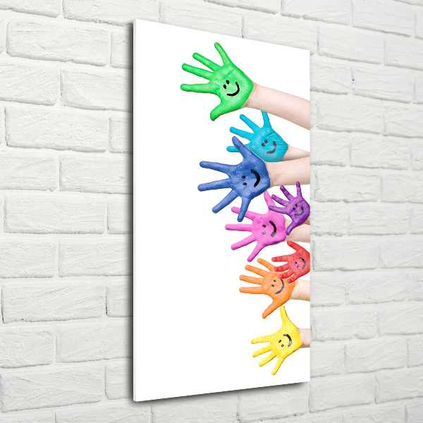 Staand plexiglas foto Geschilderde handen