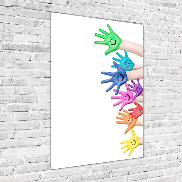 Staand plexiglas foto Geschilderde handen