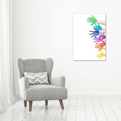 Staand plexiglas foto Geschilderde handen