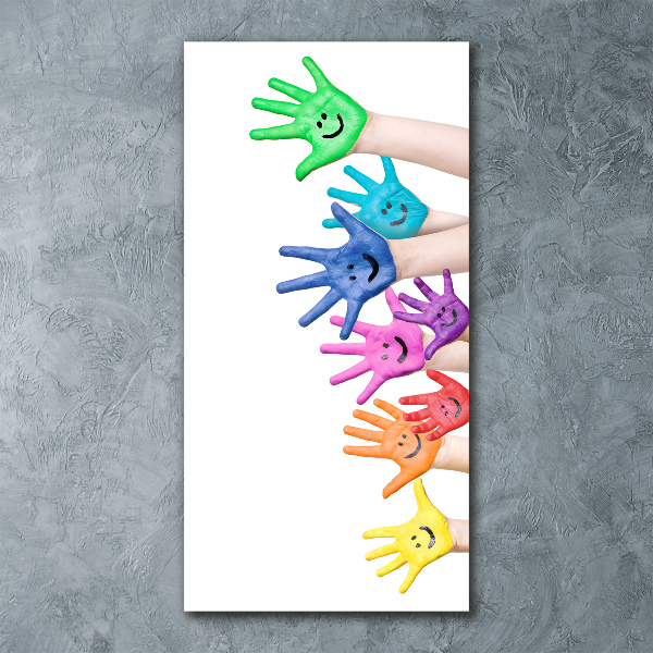 Staand plexiglas foto Geschilderde handen