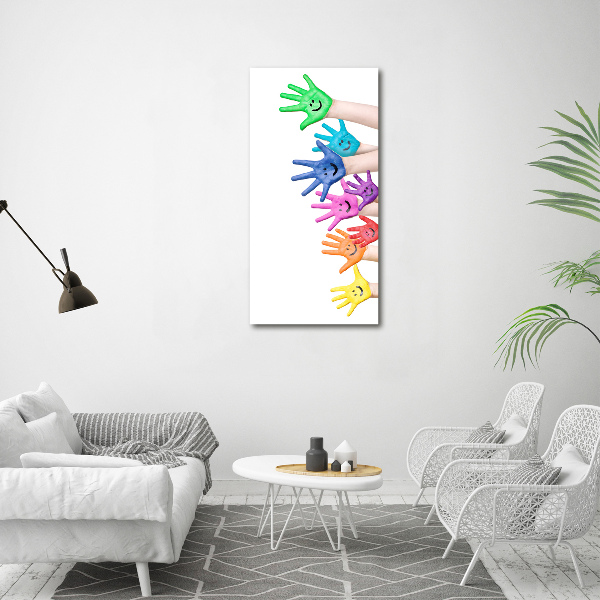 Staand plexiglas foto Geschilderde handen