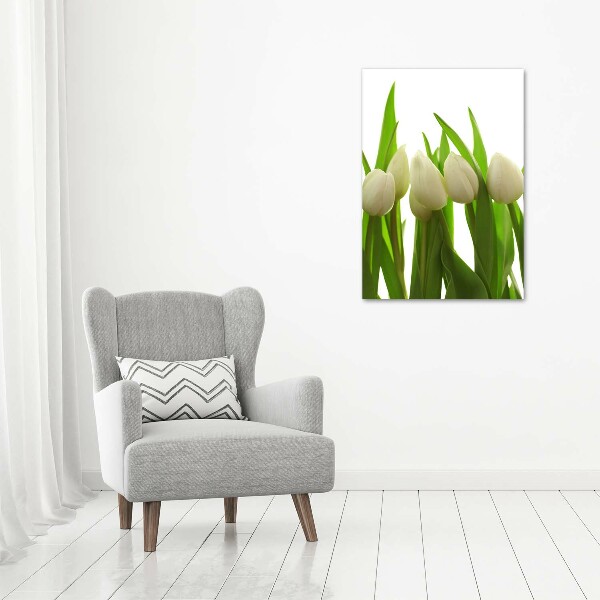 Staand foto in plexiglas Witte tulpen