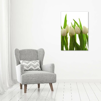 Staand foto in plexiglas Witte tulpen