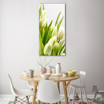 Staand foto op plexiglas Witte tulpen