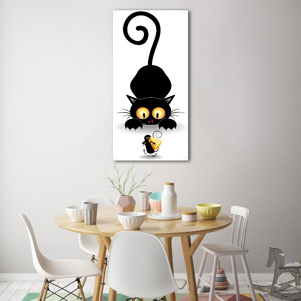 Staand foto in plexiglas Kat en muis