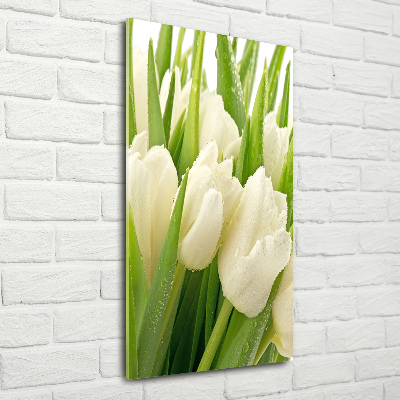 Staand foto op plexiglas Witte tulpen