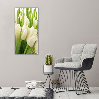 Staand foto op plexiglas Witte tulpen