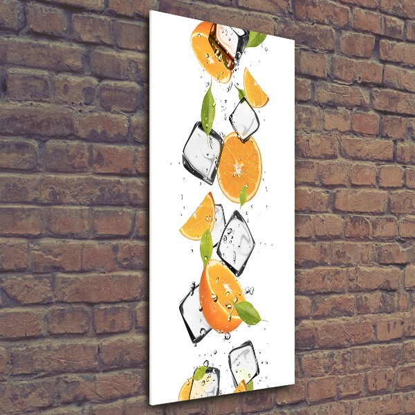 Staand plexiglas foto Sinaasappels en ijs