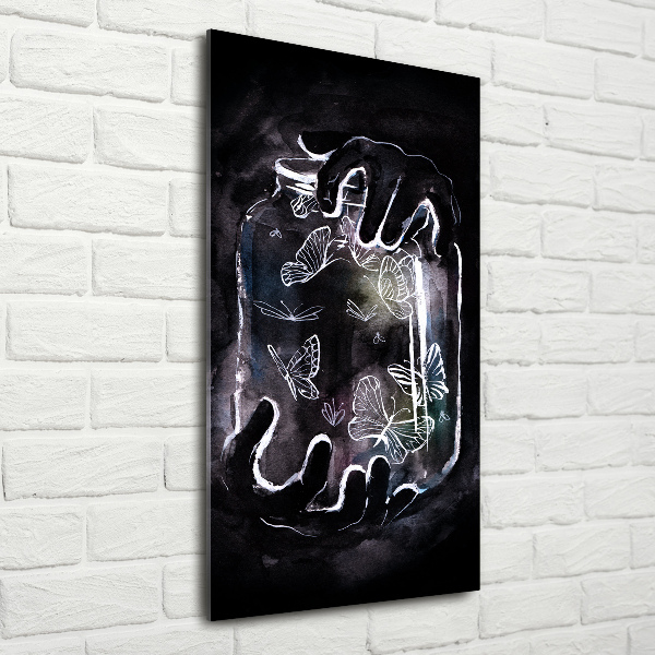 Staand foto op plexiglas Vlinders in een pot