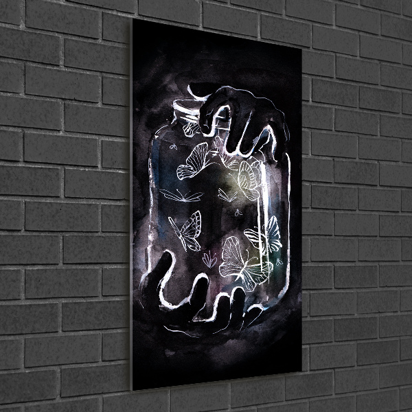 Staand foto op plexiglas Vlinders in een pot