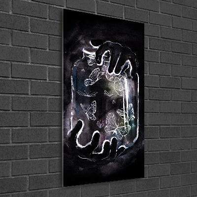 Staand foto op plexiglas Vlinders in een pot