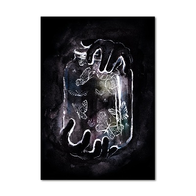 Staand foto op plexiglas Vlinders in een pot