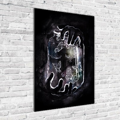 Staand foto op plexiglas Vlinders in een pot